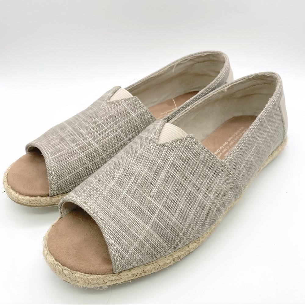 Toms Women’s Alpargata Open Toe Flats Size 7